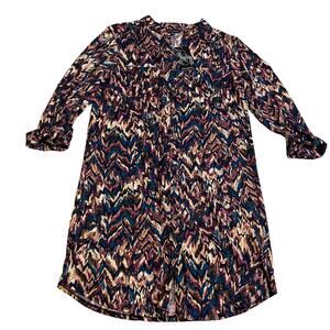 ava &‎ grace women's dress small Colorful artsy tie dye midi Stretch hippie boho